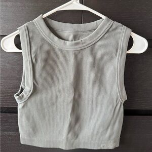 Aurola Gray Ribbed Sleeveless Top